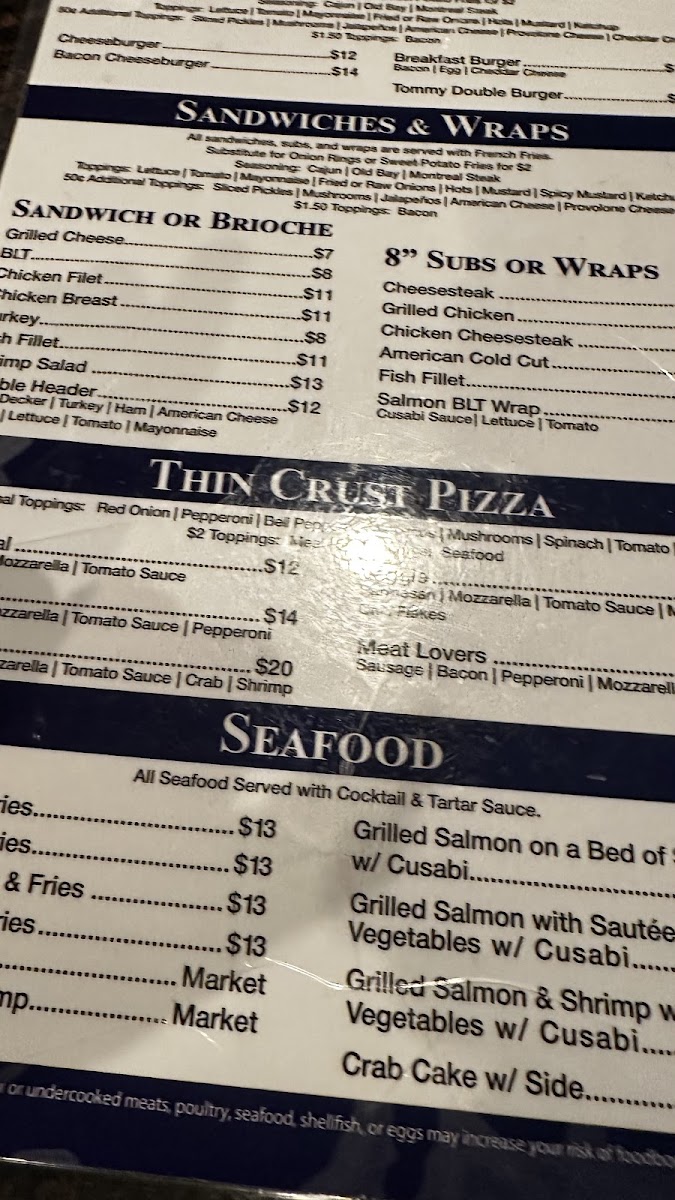 Tom's Sports Tavern Menu - Image 3