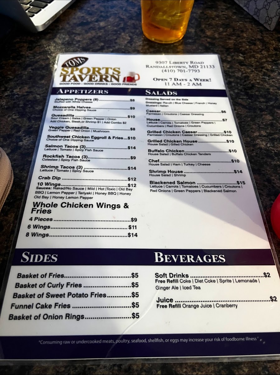 Tom's Sports Tavern Menu - Image 6
